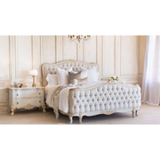 SOPHIA KING BED IN GOLD/TAUPE TWO-TONE