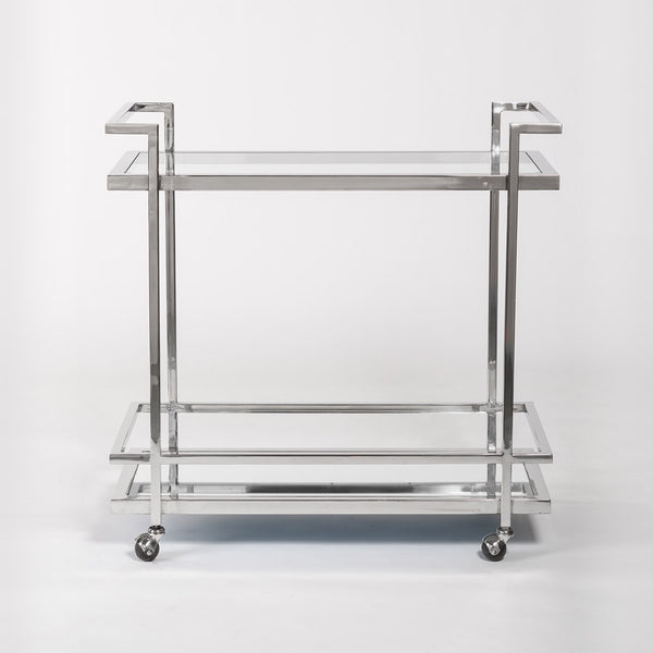 BRENTWOOD BAR CART IN POLISHED CHROME