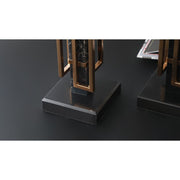 BLACK & BRASS CANDLE HOLDER - SET OF 2